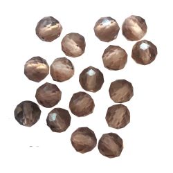 Клас А+ - кръгло фасетирано мънисто от опушен кварц 3мм (20бр)