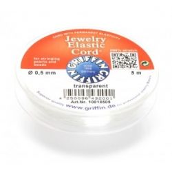 Професионална еластична корда Griffin - прозрачна  0,5мм (1бр)