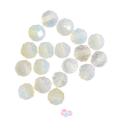 Клас А+ - кръгло фасетирано мънисто от опал 3мм (20бр)