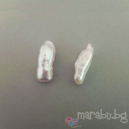 Естествени сладководни перли - бели 20- 6мм (2бр)