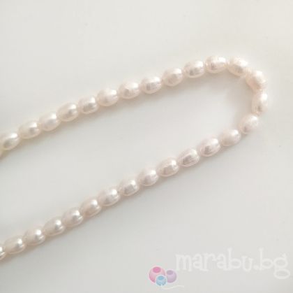 Естествени сладководни перли  Rice - натурални 4х6мм (1бр) 