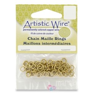 Златни халкички от Artistic Wire за Chain Maille 18G, 3.57мм (110бр) 