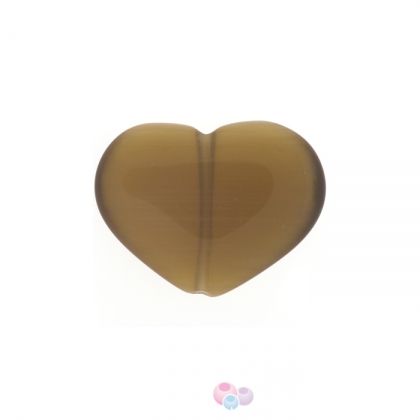 Мънисто сърчице греж с ефект на котешко око 20х20мм (4бр) 