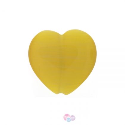 Мънисто сърчице табак с ефект на котешко око 20х20мм (4бр) 