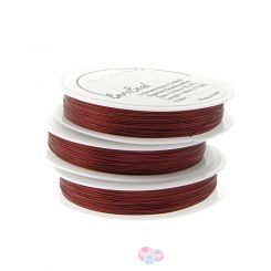 Тъмночервена тел за низане Tigertail - 3 нишки 0,45мм (1бр)