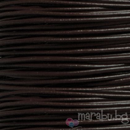 Тъмнокафяв кожен шнур 2мм (1м)