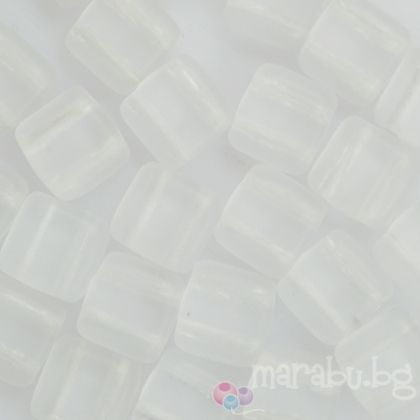 Чешки мъниста Tiles 6мм матов кристал (30бр)