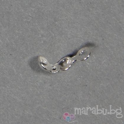 Сребърен край за огърлица проба 925, 4х4 мм (4бр)