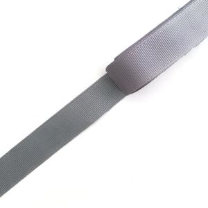 Текстилна панделка, рипс,  цвят сив, 20mm (1м)