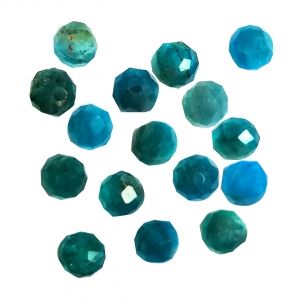 Клас А+ - кръгло фасетирано мънисто от апатит 4 мм (16 бр)