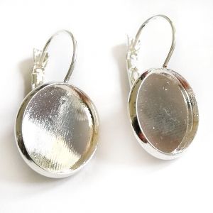 Посребрени обеци основа за бижута DeCoRe & Nunn Design 27Х16мм (1бр)