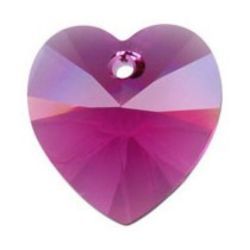 Сваровски висулка сърце аметист 18мм (1бр)