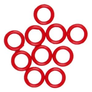 Силиконови пръстенчета за плетене - червен, 12мм (10бр)