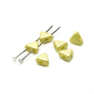 Чешки мъниста Kheops par Puca 6х6x3мм перлено жълт (5гр) 