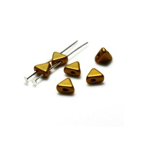 Чешки мъниста Kheops par Puca 6х6x3мм бронзово злато мат (5гр) 