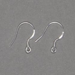 Сребърни кукички за обици с намотка 17мм (2бр) 