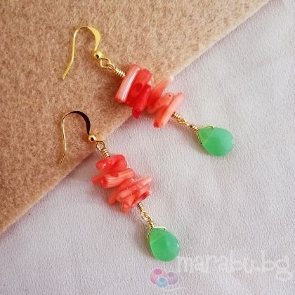 Обеци "Коралов риф"